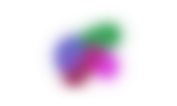 Four color gradient meets in the center of a blob, on transparent background