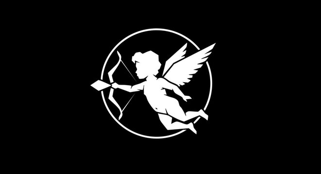 Cupid with Bow and Arrow Logo