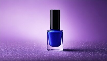 Bottle of blue nail polish. On background. Beauty and cosmetics