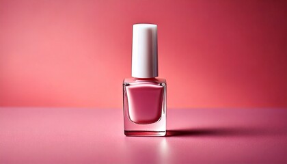 Bottle of red nail polish. On background. Beauty and cosmetics