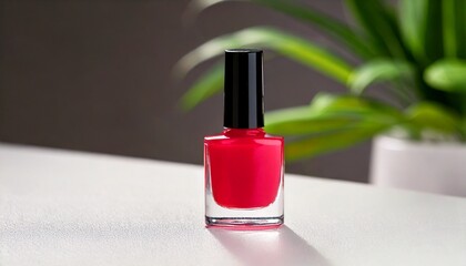 Generated imRed nail polish on background.age