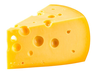 Slice of Yellow Cheese with Texture &ndash; Transparent PNG