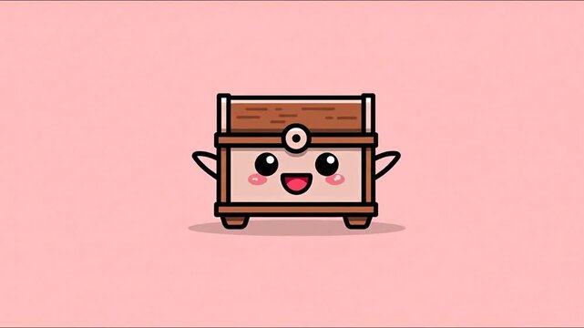 Cute wooden chest illustration