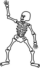 할로윈 파티 전신 해골 모형 라인드로잉 유치원 색칠공부(halloween party line drawing kindergarten coloring)