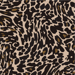 Leopard skin print, watercolor effect, black, brown, beige, and white gradients, overlapping elements, seamless pattern
