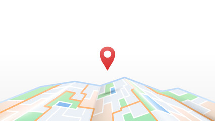 3D map illustration with red location pin marker, symbolizing GPS, navigation, and destination concept. Perfect for travel, app, and technology design