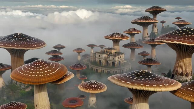 there are many mushrooms that are growing out of the ground