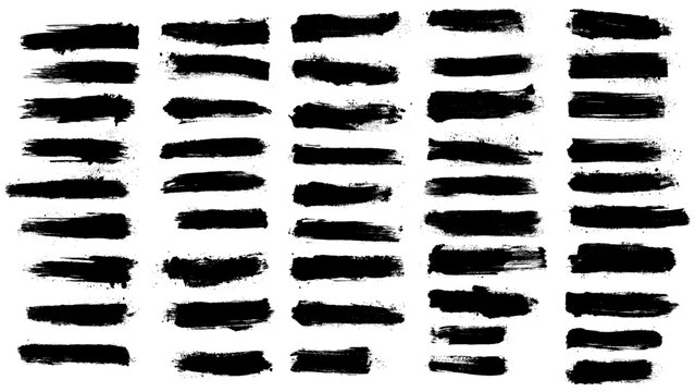 Black brush strock, grunge black paint stripe. Graphic element design with in splatter.