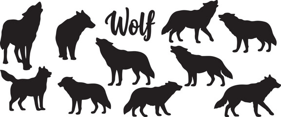 Wolf Silhouette Vector, Cartoon Wolf Icon, Wild Animal Illustration, Black Wolf Clipart, Forest Wolf Cartoon, Wildlife Wolf Symbol, Cartoon Wolf Silhouette, Wild Nature Animal, Dangerous Wolf Cartoon,