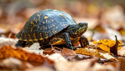 Obraz premium Eastern Box Turtle beautiful and imaginative composition with rich detail.