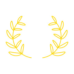 金色の月桂樹リース フレームデザイン ベクター素材