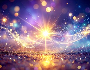 Fototapeta premium Fantasy Shine and Sparkle with Ethereal Glitter Aura and Radiant Twinkling Particles in a Dreamy Soft Style