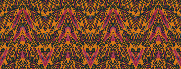 Vintage colorful flower ikat pattern. traditional ethnic background. Hand drawn oriental folk art. Seamless geometric vintage texture.