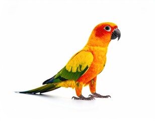 Vibrant parrot profile against white
