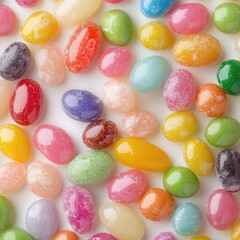 Colorful Jelly Beans in Various Shapes and Colors Perfect for Sweet Treats and Celebrations