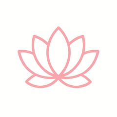 Elegant pink lotus flower illustration for wellness branding and serene designs that evoke peace and tranquility, perfect for yoga studio marketing