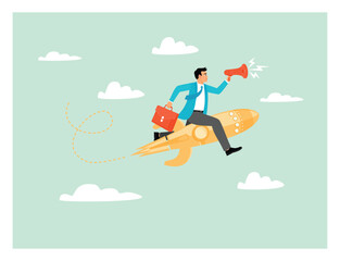 Announcement or marketing message, loud speaker promotion notice.