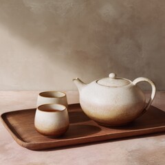 Elegant cream colored tea set
