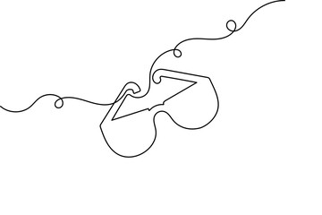Obraz premium Sunglasses continuous one line art minimalist outline vector isolated modern fashion illustration design 