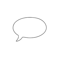 Naklejka premium Speech bubble continuous line drawing in minimalist style on white background
