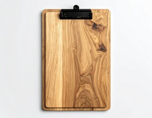 Wooden clipboard against white background