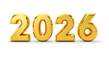 Golden 2026 numbers shiny metallic celebration future new year greeting