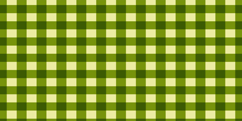 Green checkered picnic plaid texture. Gingham or vichy spring pattern.