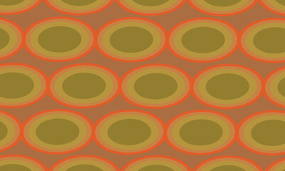 Seamless retro geometric circle pattern design with vintage orange and yellow dots illustration
