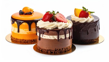 Three delicious cakes, perfect for a sweet treat