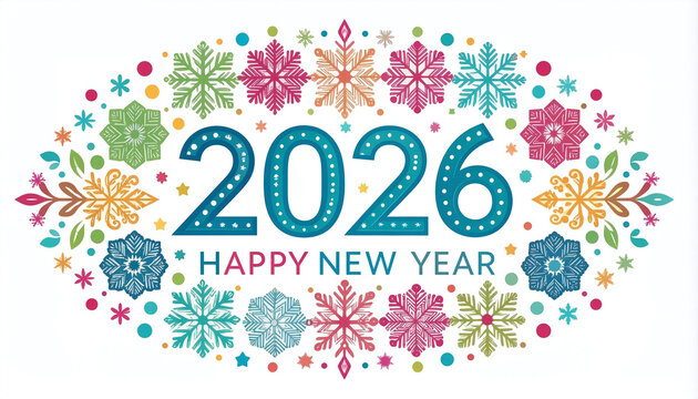 Happy new year 2026 illustration happy christmas