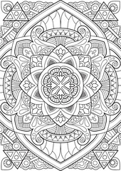 Intricate Mandala Line Art for Coloring