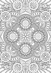 Intricate Mandala Line Art for Coloring