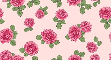 Beautiful Pink Rose Pattern.