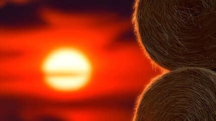 Fuzzy brown teddy bear gazes at the warm glowing sun during a beautiful sunset.