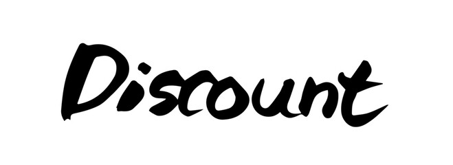 Brush lettering text "DISCOUNT" (handwritten calligraphy)