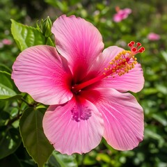 Beautiful Pink Hibiscus Flower.