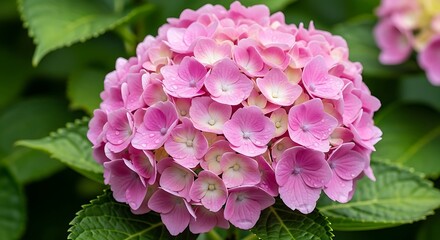 Beautiful Pink Hydrangea Cluster.