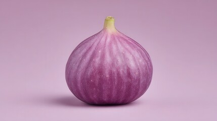 Fototapeta premium Delicate fig resting elegantly against a soft pastel backdrop, showcasing texture and color in natural beauty. National Fig Week