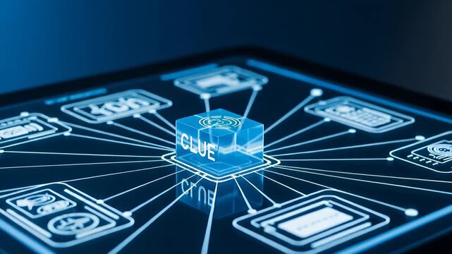 Digital Network Connection: Abstract Technology Concept with Interconnected Icons