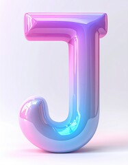 3D letter J with pastel gradient