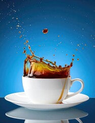 Coffee splash in a white cup (3)