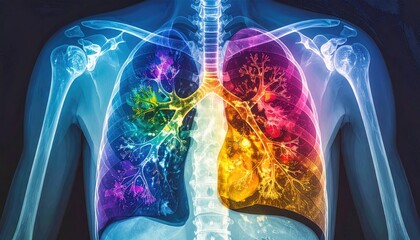 Colorful X-ray of Lungs