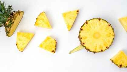 Sliced pineapple on a white background (1)