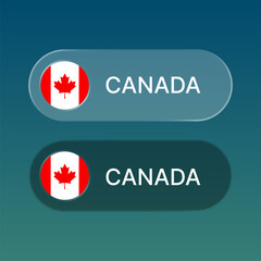 canada Flag button with liquid glass style design