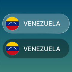 venezuela Flag button with liquid glass style design