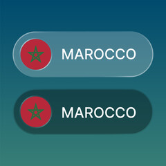 marocco Flag button with liquid glass style design