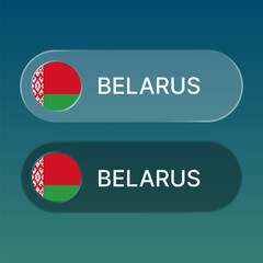 belarus Flag button with liquid glass style design