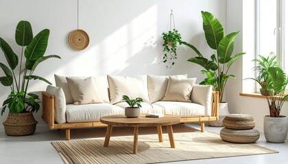 Bright, airy living room with natural elements (1)