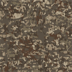 Full seamless watercolor desert camouflage texture print pattern. Usable for Jacket Pants Shirt and Shorts. Army textile fabric. Unique tie dye military camo. Vector illustration.