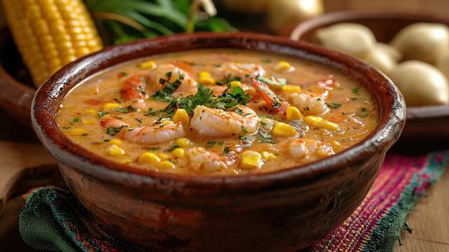 traditional rich peruvian chupe de camarones soup video
